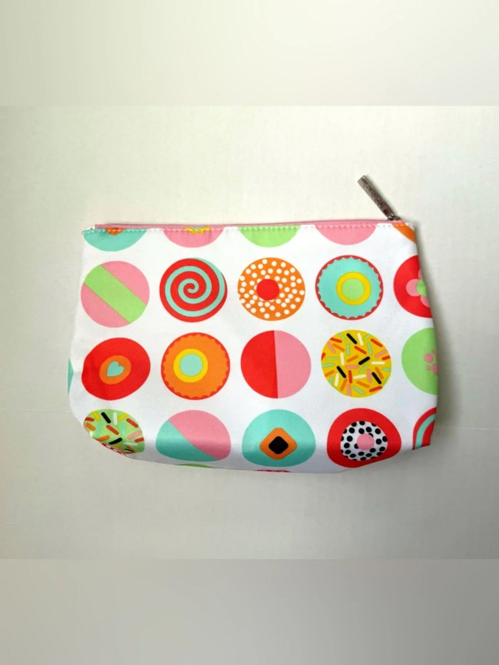 Clinique Multicolor Makeup Bag Circular Donut Candy Print
